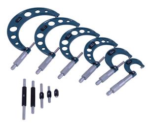 Ensemble de micromètres extérieurs analogiques 6 pièces 0-25 / 25-50 / 50-75 / 75-100 / 100-125 / 125-150 mm résolution 0,01 mm MW Tools MMS6150