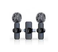 Media-Tech Ensemble micro-cravate Micro-Mic Duo MT416 – sans fil USB-C/Lightning – Pack 2 – 4 h