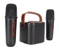 Ensemble de Microphones de Haut-Parleur, Système de Sonorisation Rechargeable Bluetooth 5.3 5200 MAh, Mini Machine de karaoké avec 2 Micros sans Fil pour Fête d'anniversaire à la
