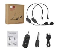 Ensemble De Microphones Lavalier Sans Fil Montés Sur La Tête,Transmetteur Avec Récepteur Pour Amplificateur,Haut-Parleur Vocal,Guide Touristique D'Enseignement,2.4G.1 To 2.