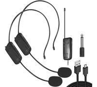 Ensemble De Microphones Lavalier Sans Fil Montés Sur La Tête,Transmetteur Avec Récepteur Pour Amplificateur,Haut-Parleur Vocal,Guide Touristique D'Enseignement,2.4G.Set 2.