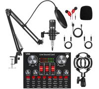 Ensemble De Microphones pour Podcast, Interface Audio Avec Carte Son Tout-En-Un En Direct Et Microphone Bm-800 Tonor pour L'Enregistrement, La Diffusion En Direct, Youtube Tiktok