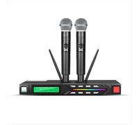 Ensemble de Microphones Professionnels Sans Fil UHF Longue Portée Double Antenne pour Karaoké Prise au.