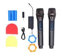 Ensemble de Microphones sans Fil 2PCS MICS de Bobine de Mobile Portable avec récepteur d'écran LED Transmission Stable DE 50 M pour Le karaoké Montant des Performances ABS Metal
