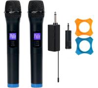 Ensemble de microphones sans fil, fonctionnalité double canal, confort de l'ordinateur de poche, ensemble