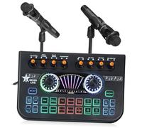 Ensemble de Micros Dj E300 avec Carte Son X3, Mélangeur de Podcasts Noir | Métal et Plastique, 1 Set, Changeur de Voix, Usage Live et Gaming, pour Professionnels et Débutants