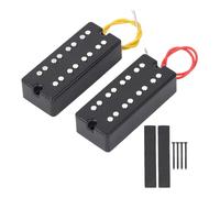 Ensemble de micros Humbucker à double bobinage, style ouvert, 2 trous, pour guitare basse électrique à 4 cordes, hauteur réglable, distorsion épaisse, haute sensibilité,