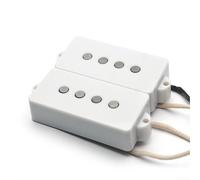 Ensemble de micros pour guitare basse, Alnico 5 à haut rendement avec résistance de 11,5 K et design précis à 4 cordes pour un son équilibré standard (blanc)