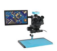 Ensemble De Microscope Stéréo Trinoculaire Pour Le Soudage De Bijoux Et Les Caméras Vidéo Électroniques, Les Circuits Imprimés Pour Téléphones Et Pour Le Soudage De Bijou,55MP 2K 4K HDMI USB