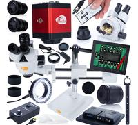 Ensemble de microscopes stéréo trinoculaires - 45° simul | 7-45x par électric...