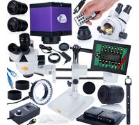 Ensemble de microscopes stéréo trinoculaires - 7-45x | écran 8" | 56 LED