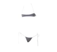 Ensemble de mini bikini string ultra sexy pour femme, lingerie moulante, pour chambre à coucher, plage ou séance photo boudoir, gris, taille unique
