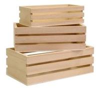 Ensemble de mini cagettes en bois 3 pièces - artémio Beige G