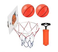 Ensemble de mini cerceaux de basket-ball à ventouse, panneau de basket-ball en plastique, balle d'entraînement en mousse silencieuse, comprend 2 balles et 1 pompe pour porte intérieure et jeu mural