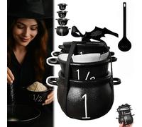 Ensemble de mini chaudron de sorcière, tasses à mesurer pour Halloween, bol à bonbons, support décoratif, livré avec une cuillère