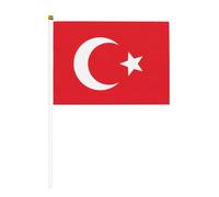 Ensemble de mini drapeaux miniatures en bois avec imprimé drapeau de la Turquie, 14 x 21 cm, petits drapeaux miniatures pour toutes les saisons