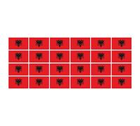 ensemble de mini drapeaux - Pack lisse - 33x20mm - autocollant - Albanie - pour le bureau, le modélisme, l'école et la maison - 24 pièces