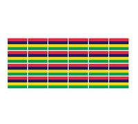 ensemble de mini drapeaux - Pack lisse - 33x20mm - autocollant - Maurice -Bannières - modélisme, voiture, bureau, maison, école - 24 Stück