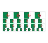 ensemble de mini drapeaux - Pack lisse - 4x 51x31mm+ 12x 33x20mm + 10x 20x12mm - Algérie - pour le bureau, le modélisme, l'école et la maison - 26 pièces