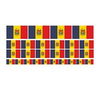 ensemble de mini drapeaux - Pack lisse - 4x 51x31mm+ 12x 33x20mm + 10x 20x12mm - Moldavie - Bannières - modélisme, voiture, bureau, maison, école - Set of 26