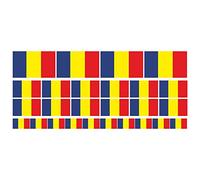 ensemble de mini drapeaux - Pack lisse - 4x 51x31mm+ 12x 33x20mm + 10x 20x12mm - Roumanie - Bannières - modélisme, voiture, bureau, maison, école - Set of 26