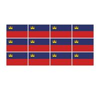 ensemble de mini drapeaux - Pack lisse - 50x31mm - autocollant - Lichtenstein -Bannières - modélisme, voiture, bureau, maison, école - 12 Stück