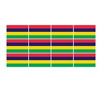 ensemble de mini drapeaux - Pack lisse - 50x31mm - autocollant - Maurice -Bannières - modélisme, voiture, bureau, maison, école - 12 Stück