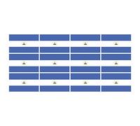 ensemble de mini drapeaux - Pack lisse - 50x31mm - autocollant - Nicaragua -Bannières - modélisme, voiture, bureau, maison, école - 12 Stück