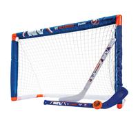 Ensemble de mini-hockey Franklin Sports des Islanders de New York - Ensemble combin de ballon de hockey et de deux b tons de hockey - Mini-filet