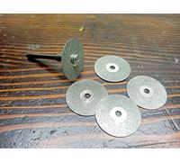 Ensemble de mini lames de scie diamantées for outil rotatif Dremel - Disques de coupe haute vitesse avec mandrin for une découpe de précision(25mm Without Holes 5Pcs)