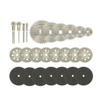 Ensemble de mini-lames scie circulaire, disque ponçage, meule, coupe, compatible avec les accessoires Dremel, outils rotatifs en métal(32pcs)