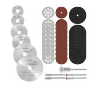Ensemble de mini-lames scie circulaire, disque ponçage, meule, coupe, compatible avec les accessoires Dremel, outils rotatifs en métal(41pcs)