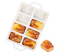 Ensemble de mini moules à pain en silicone renforcé en métal avec 8 cavités pour une cuisson uniforme et un démoulage sans effort, passe au four et au lave-vaisselle