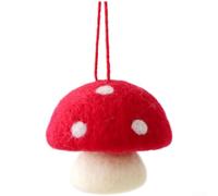 Ensemble de mini pendentifs champignons en feutre de laine pour décorations saisonnières à suspendre, artisanat fait main ajoute un charme rustique aux thèmes de Noël et d'hiver (B)