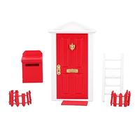 Ensemble de Mini Portes en Bois, Petite Porte en Bois pour la fée des Dents, adaptée à Une Maison de poupées 1:12, Fabrication exquise aux détails Vivants et aux Couleurs saturées, (Rouge)
