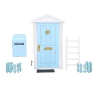 Ensemble de Mini Portes en Bois, Petite Porte en Bois pour la fée des Dents, adaptée aux Maisons de poupées à l’échelle 1:12, Fabrication d’Une Grande Finesse avec des détails (Bleue)