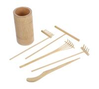 Ensemble de Mini Râteaux pour Table à Sable en Bambou, Cinq Griffes
