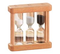 Ensemble de minuterie de Sable sablier en Bois avec 1, 3 et 5 Minutes d'horloges Sable et Gris, minuteur Cuisine éducative Fonctionnelle Cadeau Bureau