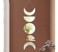 Ensemble de Miroir de Phase de Lune, 30 Acrylique Suspendu à Une Chambre de décoration Murale avec Corde, Phase de Lune Miroir décor de Chambre esthétique pour la décoration de la pièce
