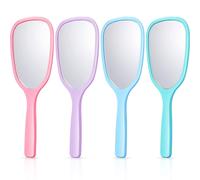 Ensemble De Miroirs À Main Haut De Gamme - 4 Miroirs Ergonomiques Aux Couleurs Vives Et Noir Classique - Garantie 1 000 Jours