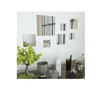 vidaXL Ensemble de miroirs muraux carrés 7 pcs Verre Argent G