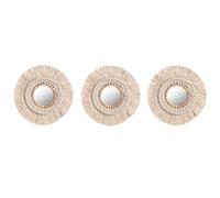 Ensemble de miroirs ofhome esprit verre blanc boho 20 x 1 x 20 cm (3 pièces)