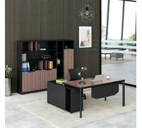 Ensemble de mobilier de bureau Table de travail Armoire de bureau Noir Bois Bureau