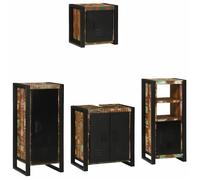 Ensemble de mobilier de salle de bain - vidaXL - Bois recyclé - 40x35x90 cm - Multicolore - 4 pièces - Style industriel