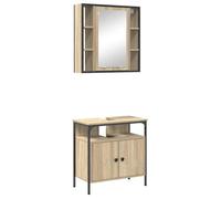 Ensemble de mobilier de salle de bain - vidaXL - Chêne Sonoma - Finition mate - 60x30x60 cm - Marron