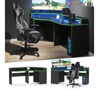 Ensemble de mobilier informatique Bureau d'ordinateur Kron noir vert Vicco