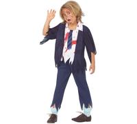 Ensemble de mode zombie écolier - FIESTAS GUIRCA - Kit de robe d'élève - Polyester - Bleu - Junior - 6 ans 110