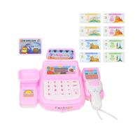 ensemble de modèle de caissier avec effet sonore et lumineux, détail réaliste, caisse enregistreuse interactive parent-enfant en