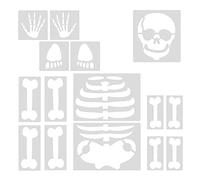 Ensemble de modèles de peinture d'Halloween faits à la main pour carte de vœux, décoration d'école, salle de classe, tableau noir, moule de peinture, pochoirs