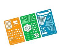 Ensemble de modèles de règles en plastique, 3 pièces, pour carnets de notes de terrain, parfait pour dessiner et mesurer, règle de poche